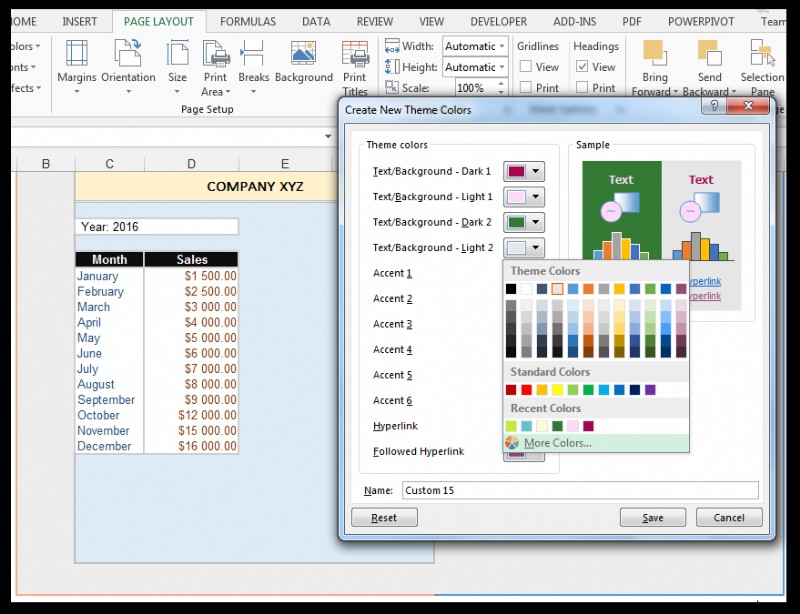 วิธีการปรับเปลี่ยนสีของธีม แบบอักษร &เอฟเฟกต์ &สร้างธีม Excel ที่กำหนดเอง