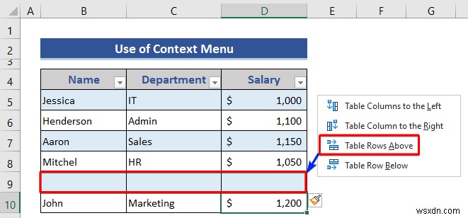 วิธีการแทรกหรือลบแถวและคอลัมน์จากตาราง Excel