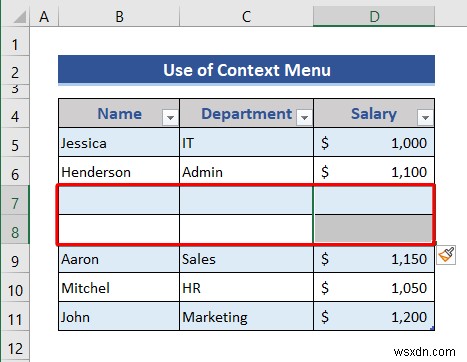 วิธีการแทรกหรือลบแถวและคอลัมน์จากตาราง Excel