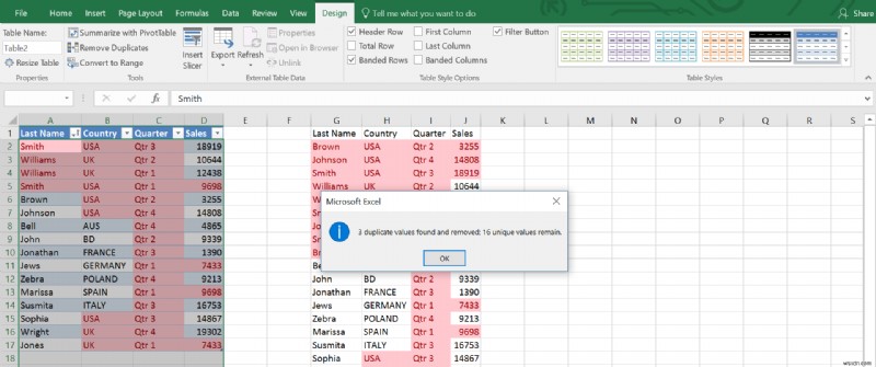 วิธีการลบแถวที่ซ้ำกันในตาราง Excel