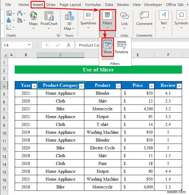 วิธีใช้ตัวแบ่งส่วนข้อมูลเพื่อกรองข้อมูลใน Excel (2 วิธีง่ายๆ)