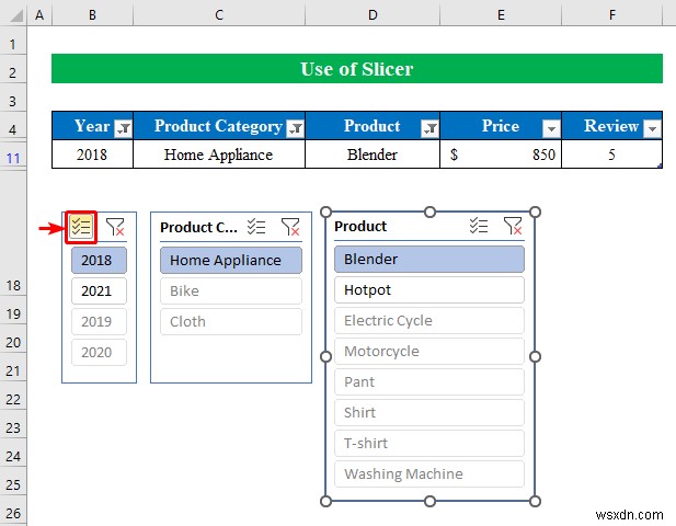 วิธีใช้ตัวแบ่งส่วนข้อมูลเพื่อกรองข้อมูลใน Excel (2 วิธีง่ายๆ)