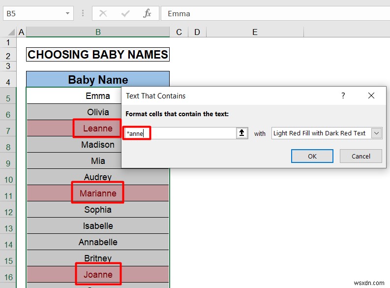 วิธีใช้สัญลักษณ์แทนใน Excel (4 วิธีง่ายๆ)