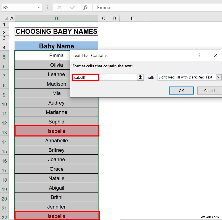 วิธีใช้สัญลักษณ์แทนใน Excel (4 วิธีง่ายๆ)