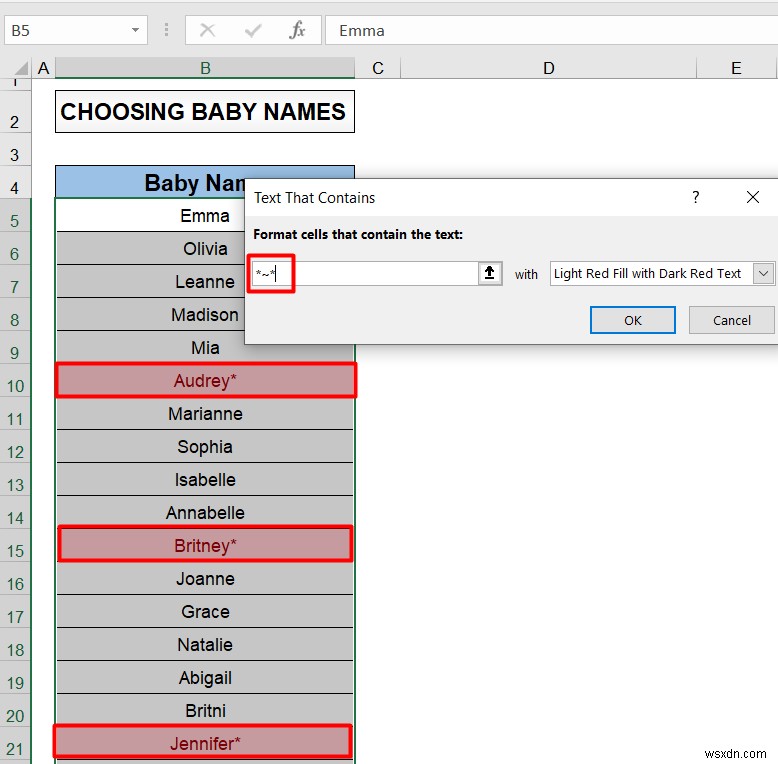 วิธีใช้สัญลักษณ์แทนใน Excel (4 วิธีง่ายๆ)