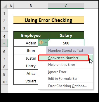 วิธีการแปลงข้อความเป็นตัวเลขใน Excel (8 วิธีง่ายๆ)