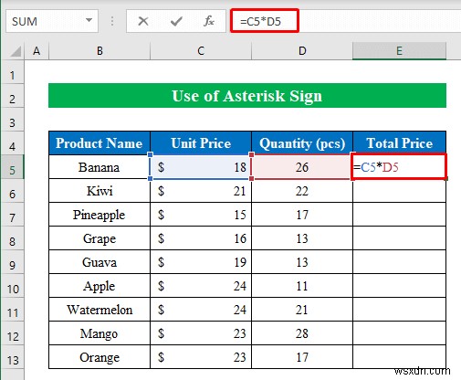 วิธีการคูณใน Excel (8 วิธีง่าย ๆ)