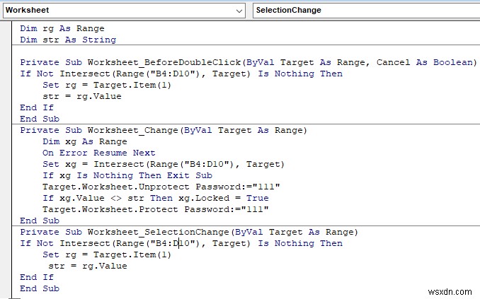 วิธีการล็อกและปลดล็อกเซลล์ใน Excel โดยใช้ VBA