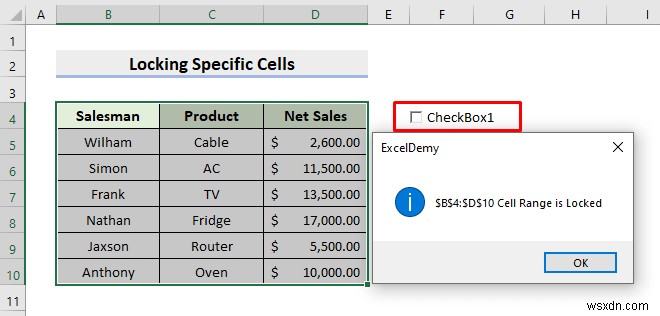 วิธีการล็อกและปลดล็อกเซลล์ใน Excel โดยใช้ VBA