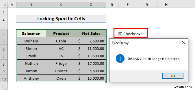 วิธีการล็อกและปลดล็อกเซลล์ใน Excel โดยใช้ VBA