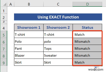 วิธีเปรียบเทียบสองคอลัมน์หรือรายการใน Excel (4 วิธีที่เหมาะสม)