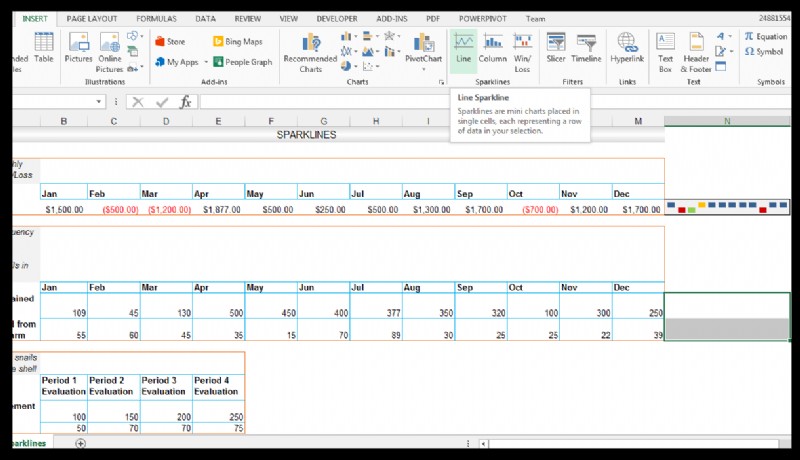 วิธีใช้เส้นแบบประกายไฟใน Excel [ด้วยตัวอย่างการทำฟาร์มหอยทาก]