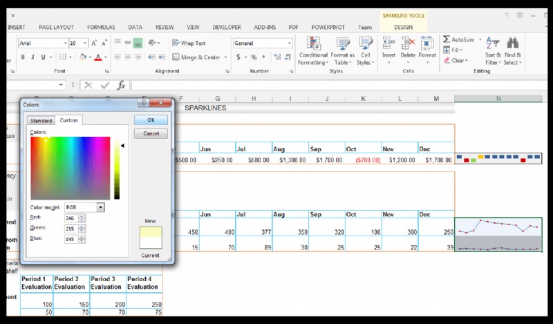 วิธีใช้เส้นแบบประกายไฟใน Excel [ด้วยตัวอย่างการทำฟาร์มหอยทาก]