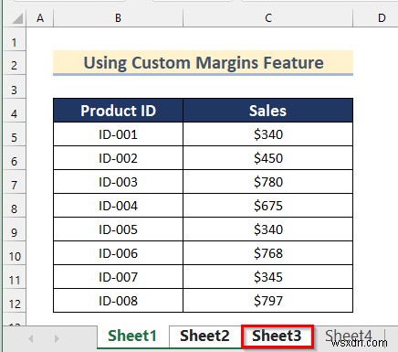 ดำเนินการคำสั่งเพื่อจัดเวิร์กชีตที่เลือกไว้กึ่งกลางใน Excel