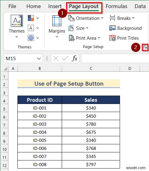 ดำเนินการคำสั่งเพื่อจัดเวิร์กชีตที่เลือกไว้กึ่งกลางใน Excel