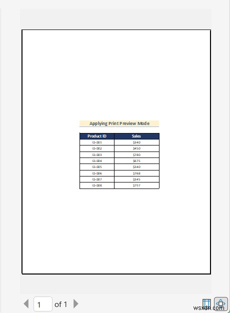 ดำเนินการคำสั่งเพื่อจัดเวิร์กชีตที่เลือกไว้กึ่งกลางใน Excel