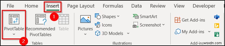 สร้างรายงานที่แสดงยอดขายรายไตรมาสตามเขตใน Excel