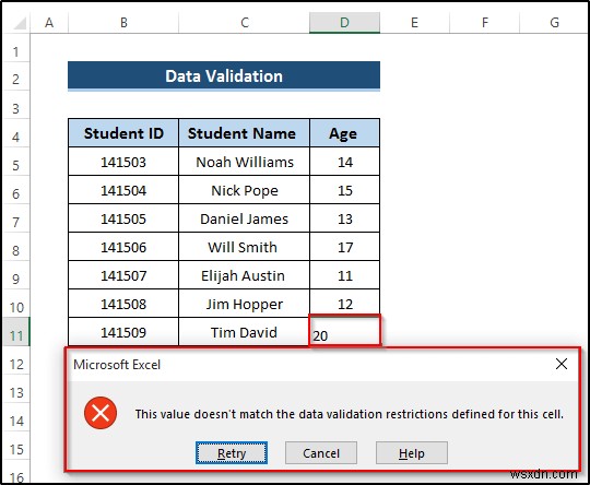 การตรวจสอบข้อมูลตามเซลล์อื่นใน Excel (4 ตัวอย่าง)