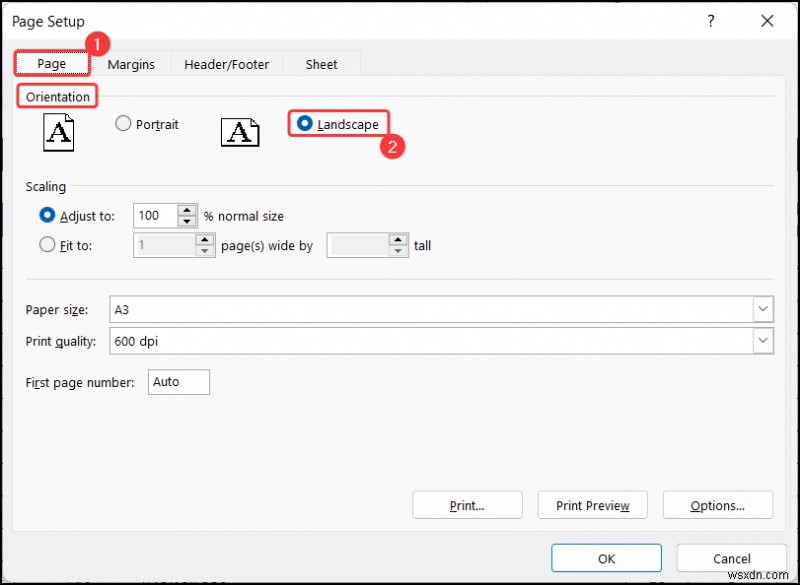 วิธีการเปลี่ยนการวางแนวของแผ่นงานเป็นแนวนอนใน Excel