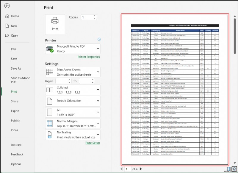 วิธีการเปลี่ยนการวางแนวของแผ่นงานเป็นแนวนอนใน Excel