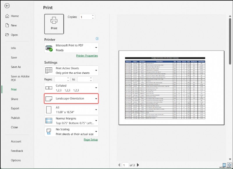 วิธีการเปลี่ยนการวางแนวของแผ่นงานเป็นแนวนอนใน Excel