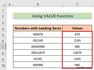 วิธีการลบศูนย์นำหน้าใน Excel (8 วิธีง่ายๆ)