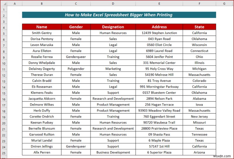 วิธีทำให้สเปรดชีต Excel ใหญ่ขึ้นเมื่อพิมพ์ (7 วิธี)