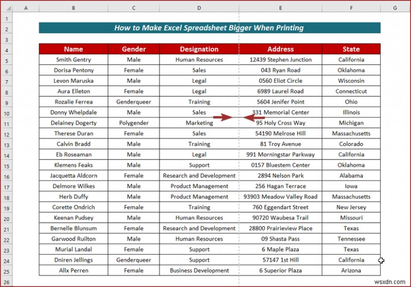 วิธีทำให้สเปรดชีต Excel ใหญ่ขึ้นเมื่อพิมพ์ (7 วิธี)