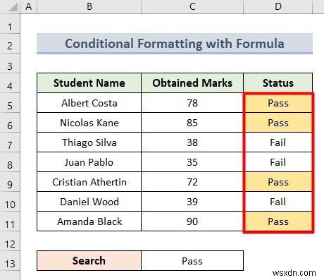 ใช้การจัดรูปแบบตามเงื่อนไขโดยยึดตามเซลล์ข้อความอื่นใน Excel