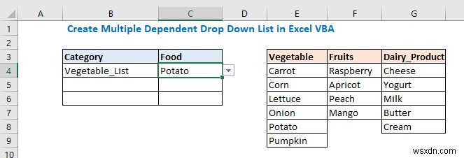 รายการแบบเลื่อนลงขึ้นอยู่กับหลายรายการ Excel VBA (3 วิธี)