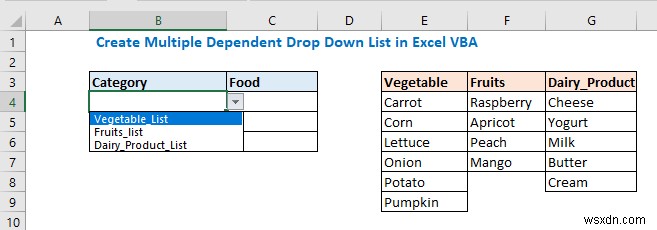 รายการแบบเลื่อนลงขึ้นอยู่กับหลายรายการ Excel VBA (3 วิธี)