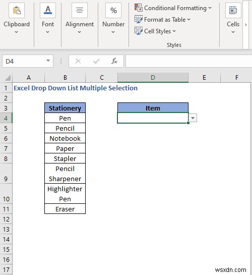 วิธีการสร้างการเลือกหลายรายการจากรายการแบบเลื่อนลงใน Excel (3 วิธี)