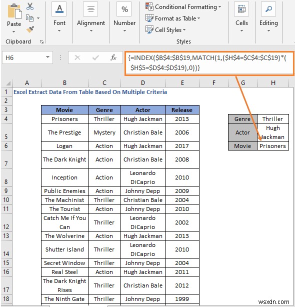 วิธีการดึงข้อมูลจากตารางตามเกณฑ์หลายเกณฑ์ใน Excel