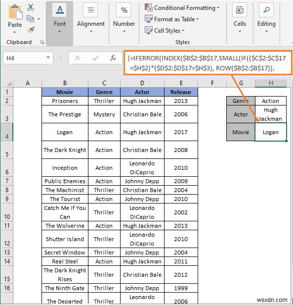 วิธีการดึงข้อมูลจากตารางตามเกณฑ์หลายเกณฑ์ใน Excel