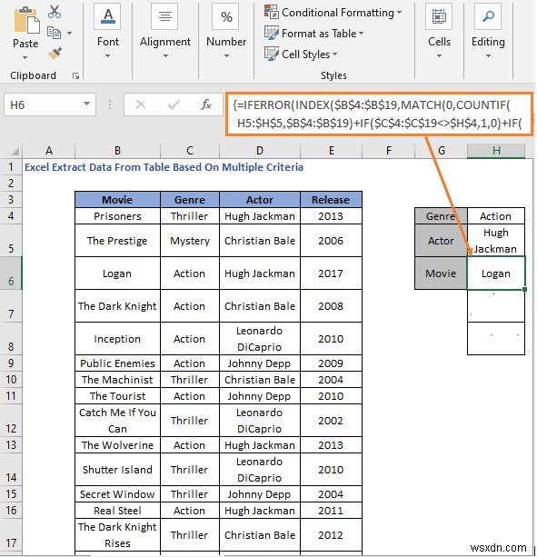 วิธีการดึงข้อมูลจากตารางตามเกณฑ์หลายเกณฑ์ใน Excel