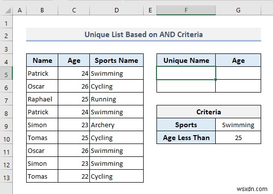 สร้างรายการที่ไม่ซ้ำใน Excel ตามเกณฑ์ (9 วิธี)