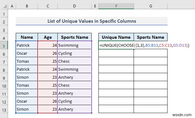 สร้างรายการที่ไม่ซ้ำใน Excel ตามเกณฑ์ (9 วิธี)