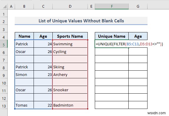 สร้างรายการที่ไม่ซ้ำใน Excel ตามเกณฑ์ (9 วิธี)