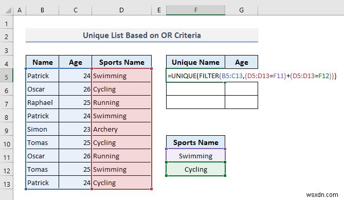 สร้างรายการที่ไม่ซ้ำใน Excel ตามเกณฑ์ (9 วิธี)