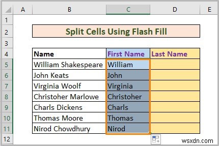 วิธีแยกเซลล์หนึ่งเซลล์ออกเป็นสองเซลล์ใน Excel (5 วิธีที่มีประโยชน์)