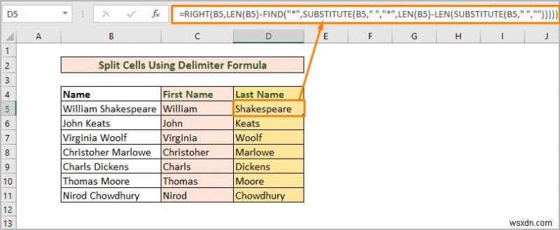 วิธีแยกเซลล์หนึ่งเซลล์ออกเป็นสองเซลล์ใน Excel (5 วิธีที่มีประโยชน์)