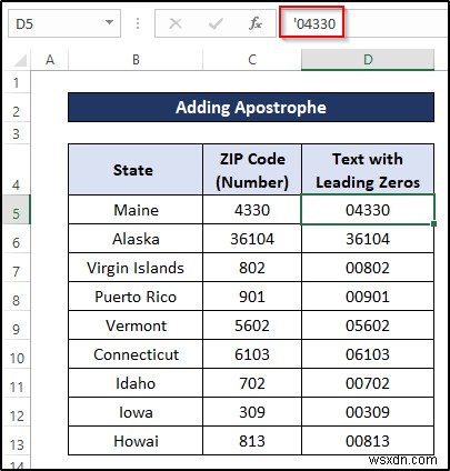 วิธีการแปลงตัวเลขเป็นข้อความที่มีเลขศูนย์นำหน้าใน Excel