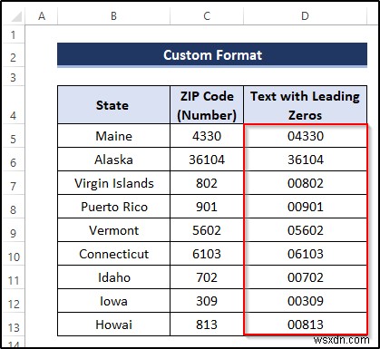 วิธีการแปลงตัวเลขเป็นข้อความที่มีเลขศูนย์นำหน้าใน Excel