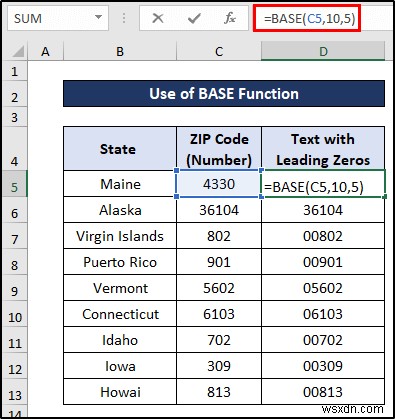 วิธีการแปลงตัวเลขเป็นข้อความที่มีเลขศูนย์นำหน้าใน Excel