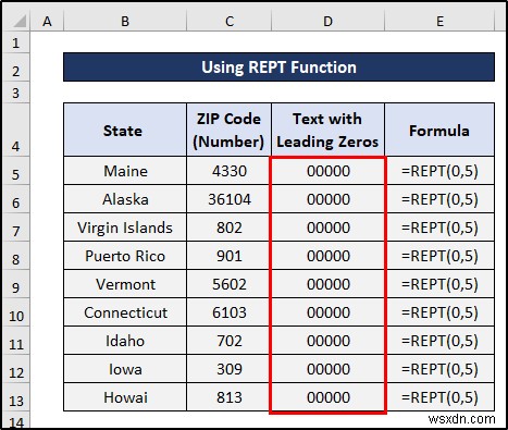 วิธีการแปลงตัวเลขเป็นข้อความที่มีเลขศูนย์นำหน้าใน Excel