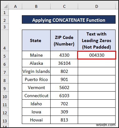 วิธีการแปลงตัวเลขเป็นข้อความที่มีเลขศูนย์นำหน้าใน Excel