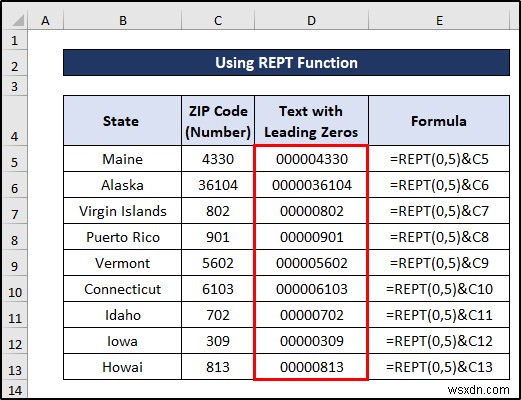 วิธีการแปลงตัวเลขเป็นข้อความที่มีเลขศูนย์นำหน้าใน Excel