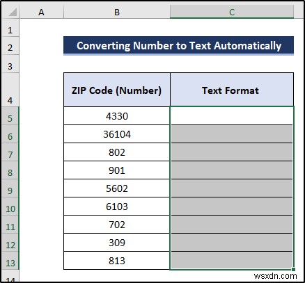 วิธีการแปลงตัวเลขเป็นข้อความที่มีเลขศูนย์นำหน้าใน Excel