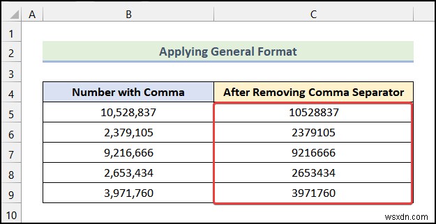 วิธีลบเครื่องหมายจุลภาคใน Excel (4 วิธีง่ายๆ)