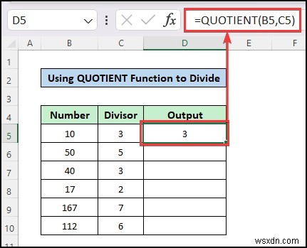 สูตรการแบ่งใน Excel สำหรับหลายเซลล์ (5 ตัวอย่างที่เหมาะสม)